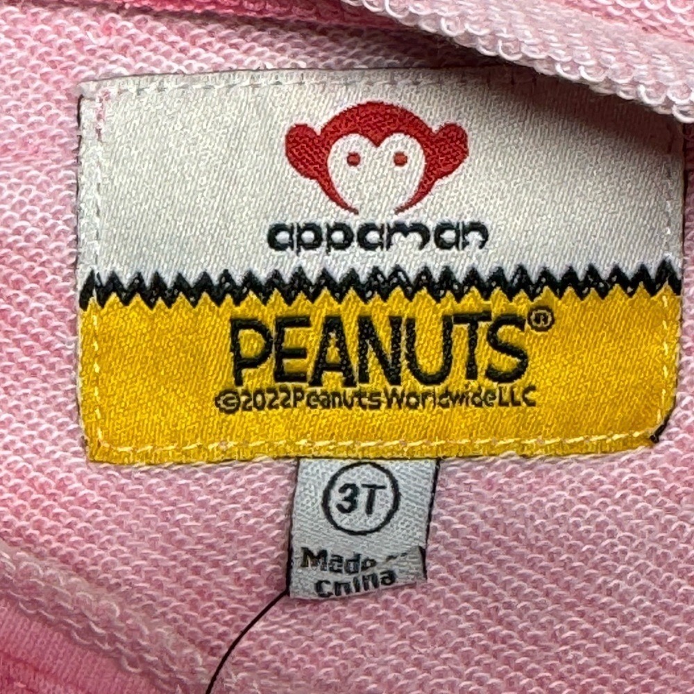 Appaman Peanuts Sweatshirt Light Pink Tie Dye Girls Size 3T NWT Casual Snoopy - Picture 6 of 11